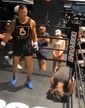 UFC legend Vitor Bealfort FLOORS Bryce Hall sparring with vicious punch leaving TikTok star, in agony