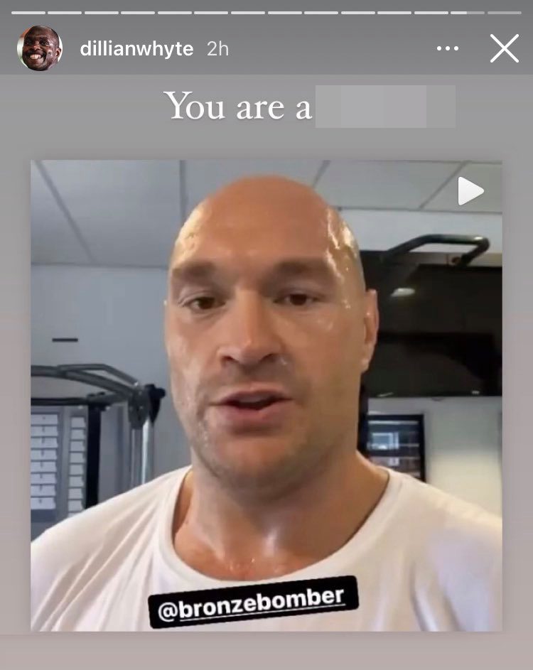 Tyson Fury writes to Deontay Wilder, a message for big sausage. He returns to the gym to train after the coronavirus scare.