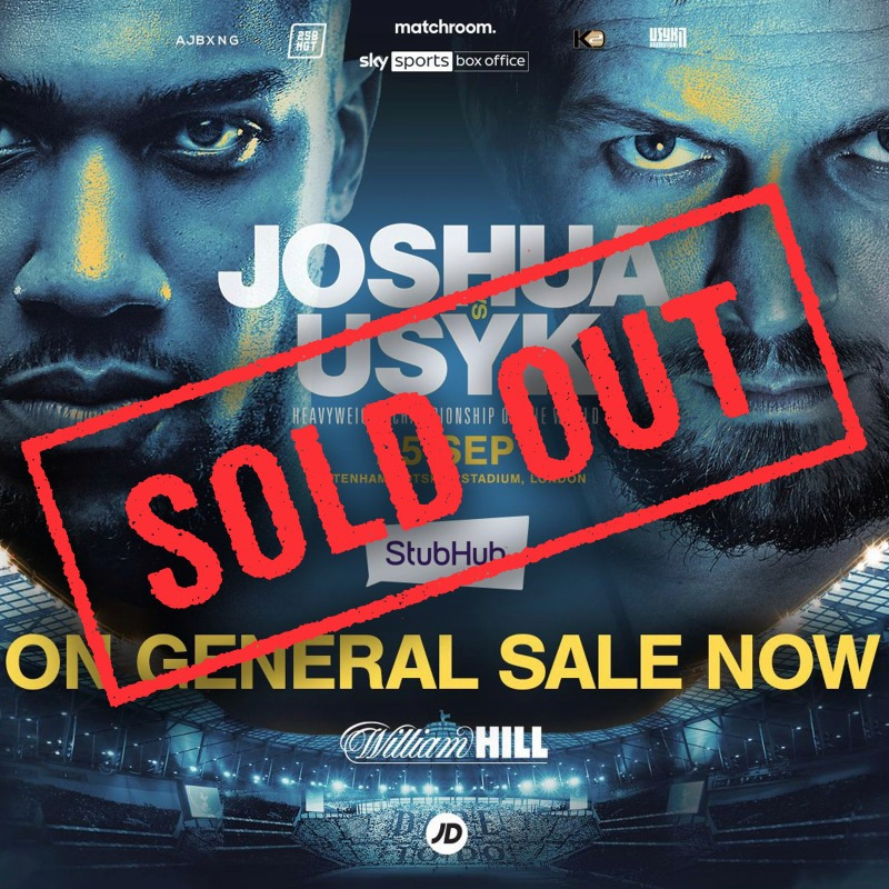 Tickets for Anthony Joshua vs Oleksandr Uzyk sell out in 24 hours with 60,000 fans expected to descend upon Tottenham Hotspur Stadium