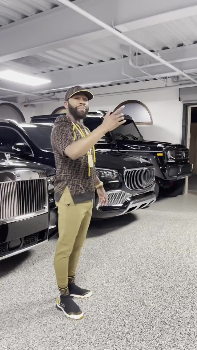 Floyd Mayweather displays his incredible sweet 16 car collection, worth millions, in an amazing basement garage