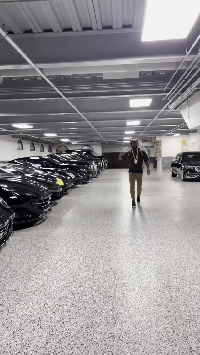 Floyd Mayweather displays his incredible sweet 16 car collection, worth millions, in an amazing basement garage