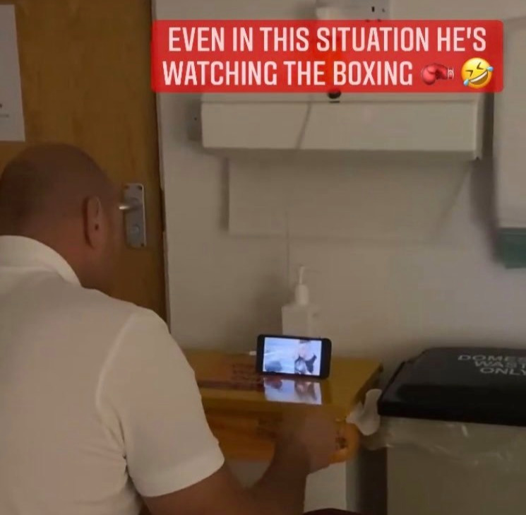 Paris Fury snaps Tyson Fury at Fight Camp while she is preparing to give birth to their sixth child.