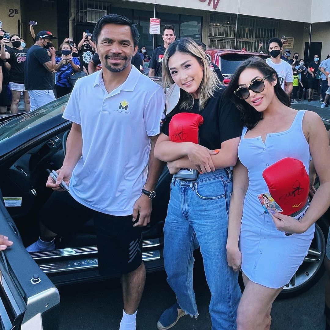 Pornstar Christiana Cinn hails Manny Pacquiao the 'nicest fighter ever' after she rushes to meet the legend in Hollywood