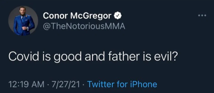 After a deleted tweet about a rival's father, Conor McGregor was branded an out of control 'idiot by Khabib's coach