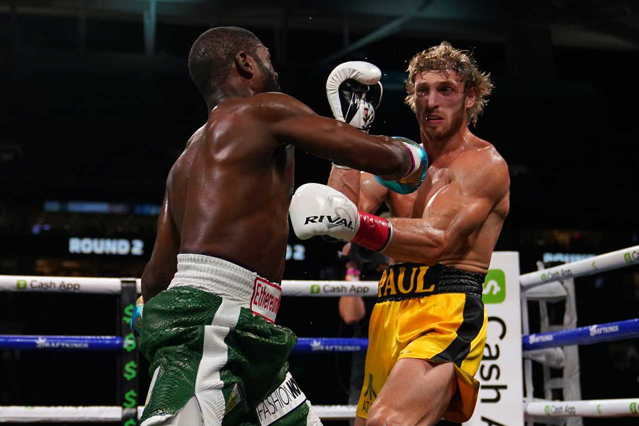 After boxing legends connected 43 times, Floyd Mayweather earned more than PS1.6m per punch that landed in Logan Paul's exhibition.