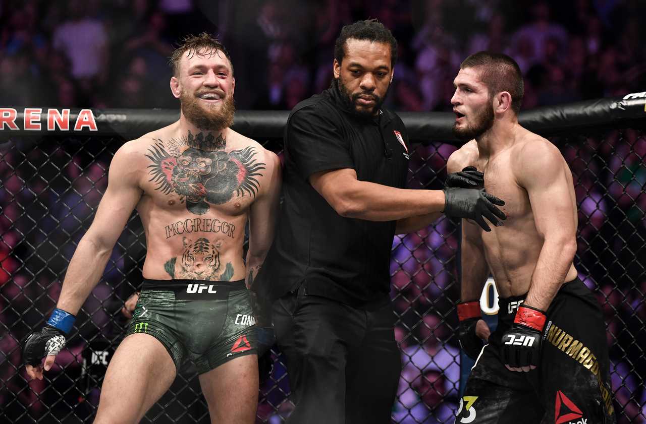 Conor McGregor, UFC's superstar, suggests Khabib Nurmagomedov retire to avoid certain defeat during a mega rematch.