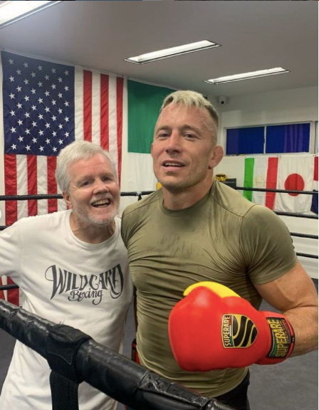 Georges St-Pierre is open to switching to boxing after UFC contracts expire. Dana White had blocked Oscar De La Hoya's fight.