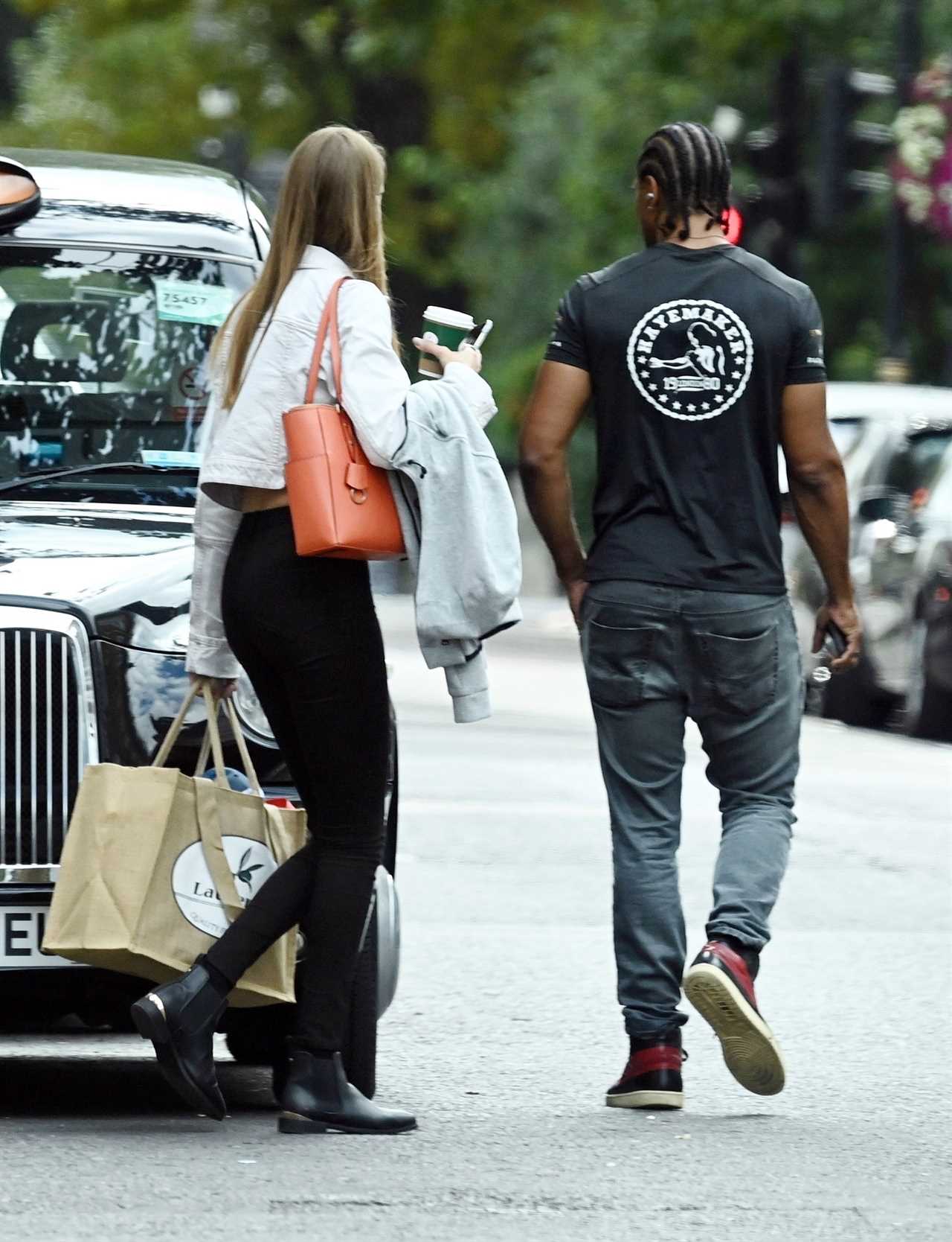 David Haye, 39, enjoys a shopping trip in North London together with his 29-year-old girlfriend.