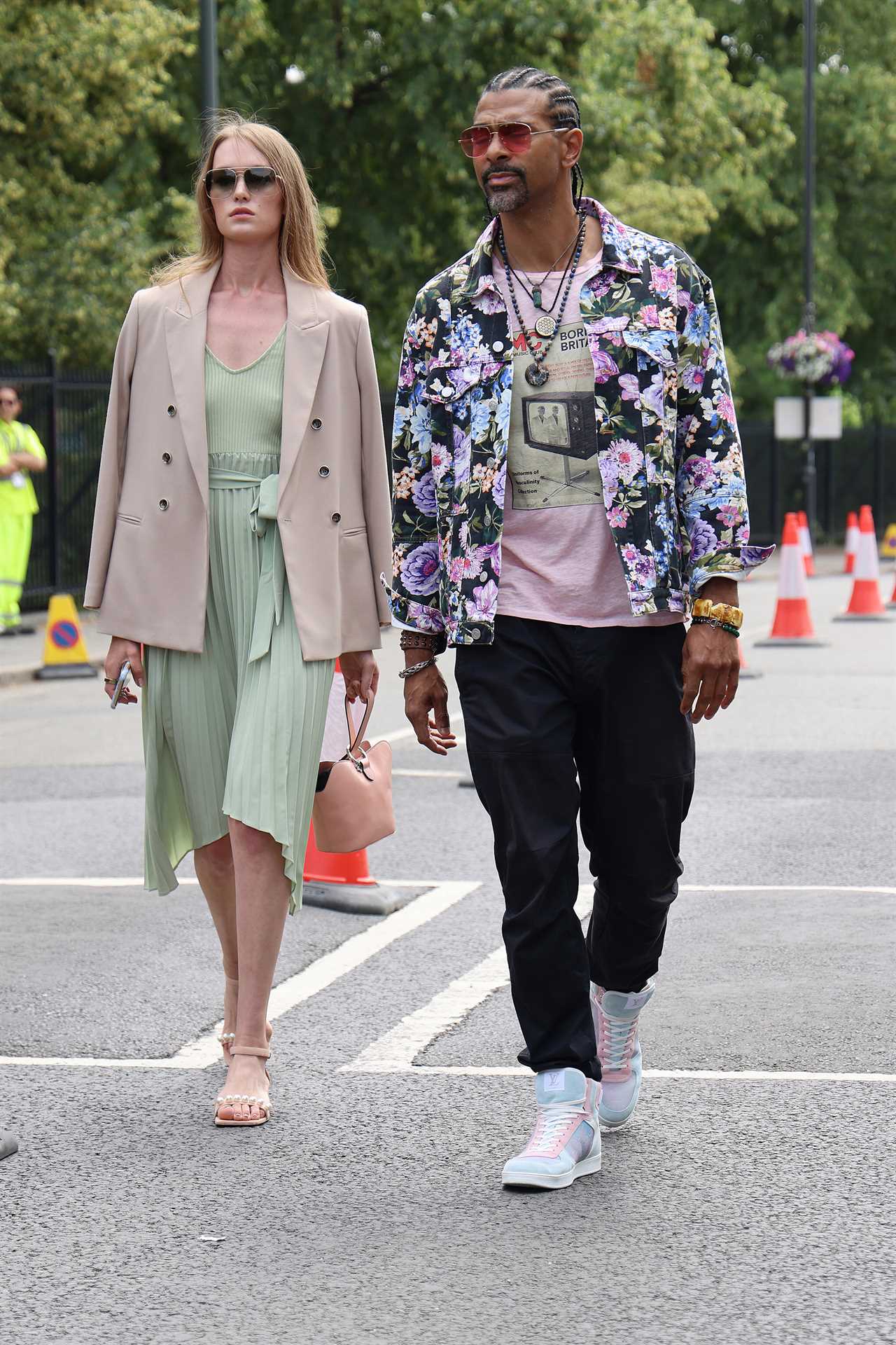 David Haye, 39, enjoys a shopping trip in North London together with his 29-year-old girlfriend.