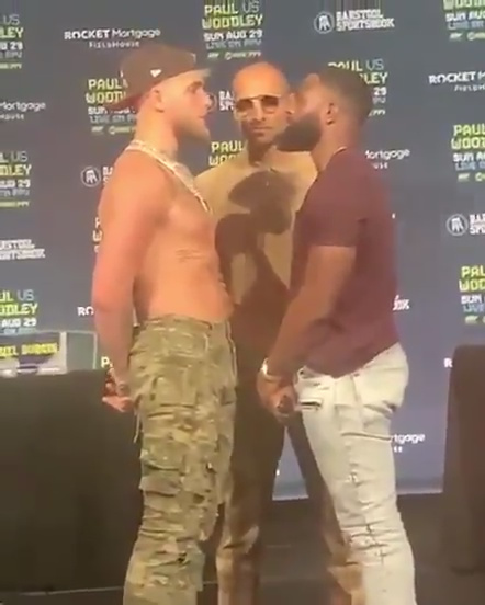 As YouTuber's teams argue with UFC icon, Tyron Woodley, watch 'hell break free' as they face off at Jake Paul and Tyron Woodley.