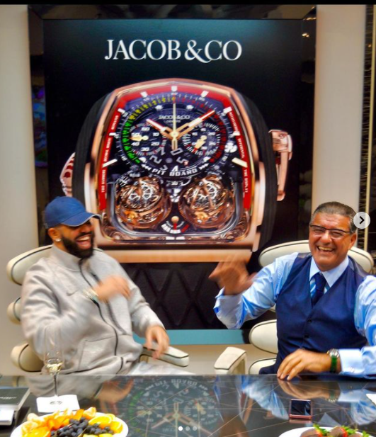 Conor McGregor, UFC fighter, shows off his amazing Jacob & Co Astronomia Casino roulette watch at an eye-watering PS450,000