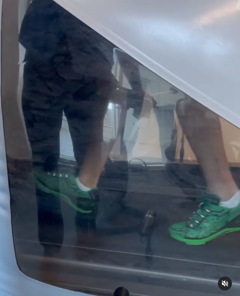 Conor McGregor is happy to take his first steps after the horror leg injury against Poirier seven week ago.