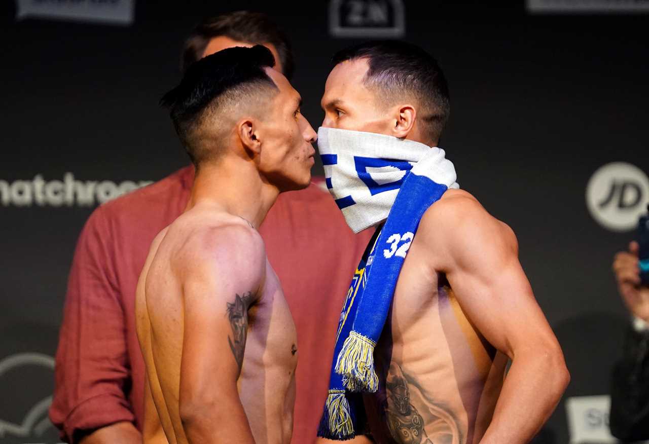 After Brit is pushed, Josh Warrington and Mauricio Lara are separated by security at a fiery weigh in.