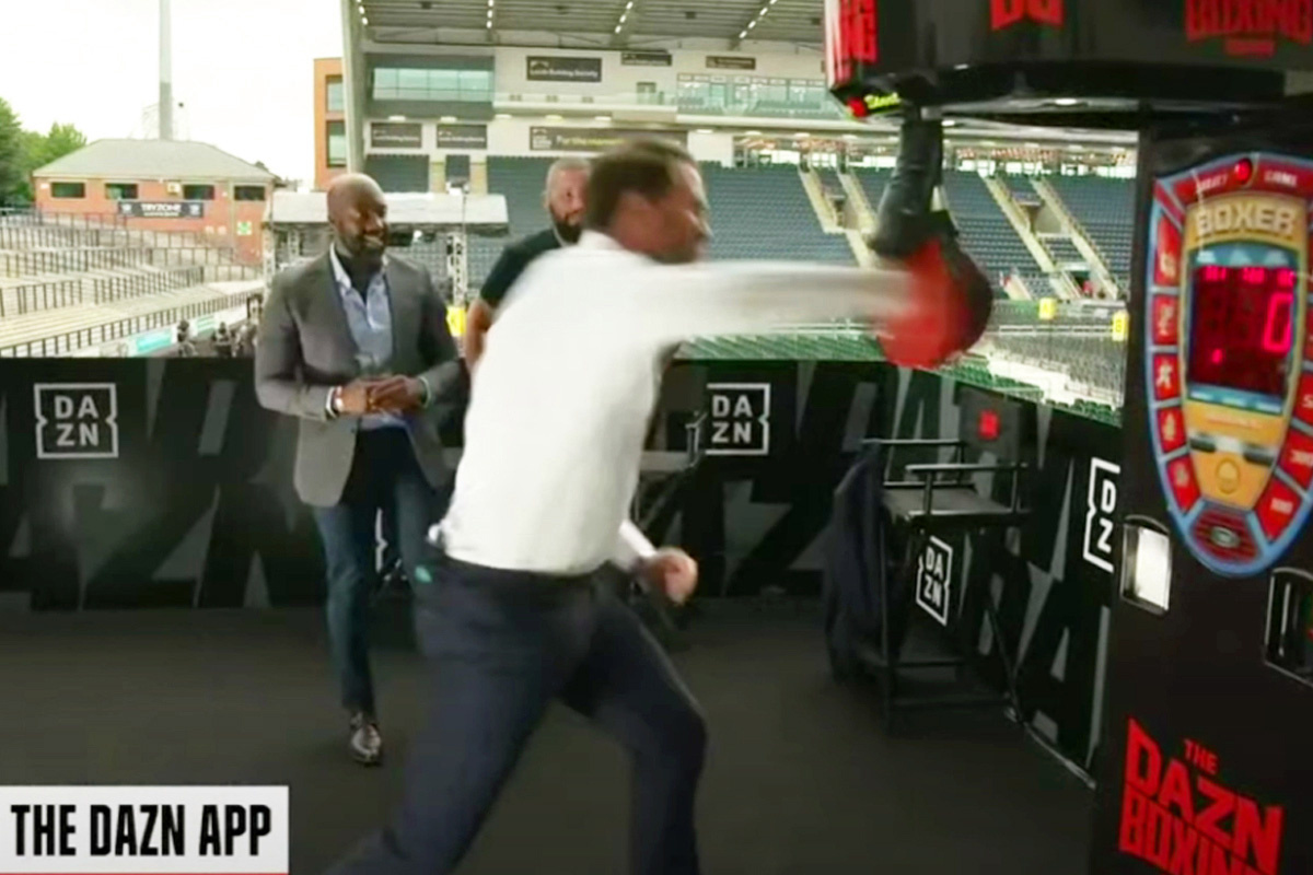 Eddie Hearn and Tony Bellew take on the punch machine challenge.