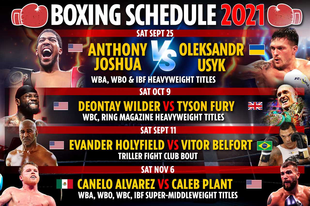 Upcoming boxing fights in 2021: Fixture schedule Haye vs Fournier Joshua vs Usyk CONFIRMED Fury vs Wilder 3 DATE