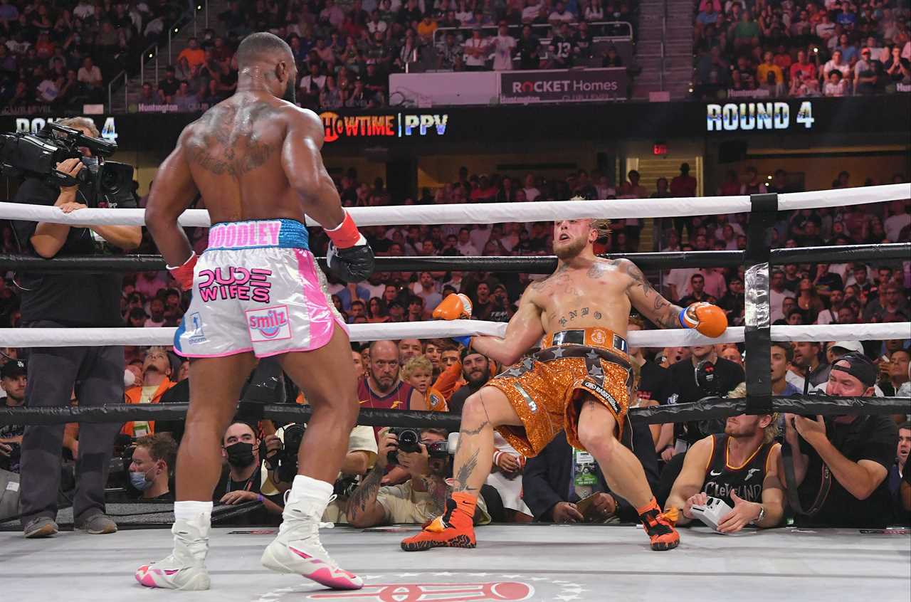 Watch Tyron Woodley rattle Jake Paul’s jaw in slow-motion as a boxing YouTuber proves that he is tough