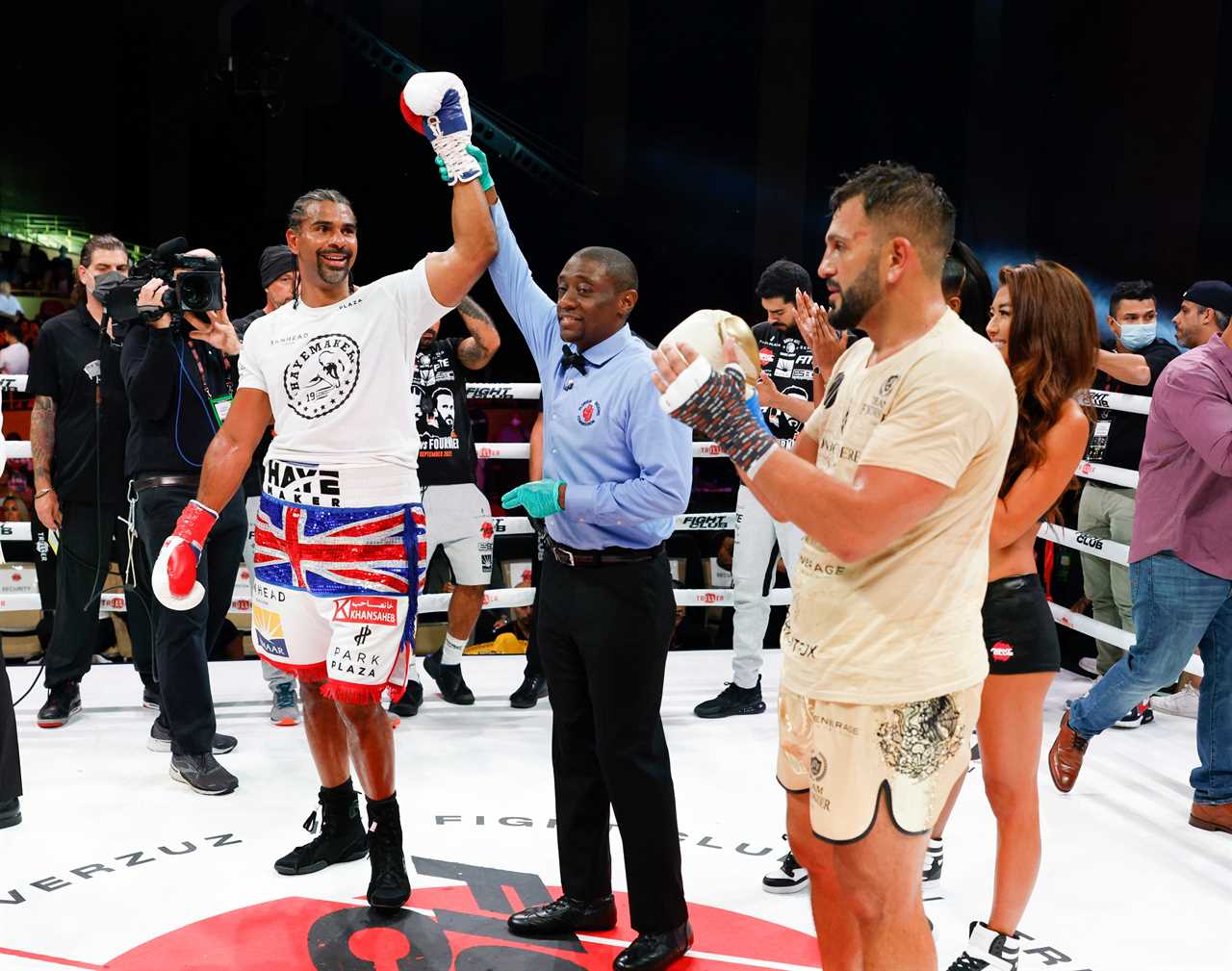Donald Trump lashed out at David Haye for his commentary during his victory over Joe Fournier, and said that 'audience loves politics better'