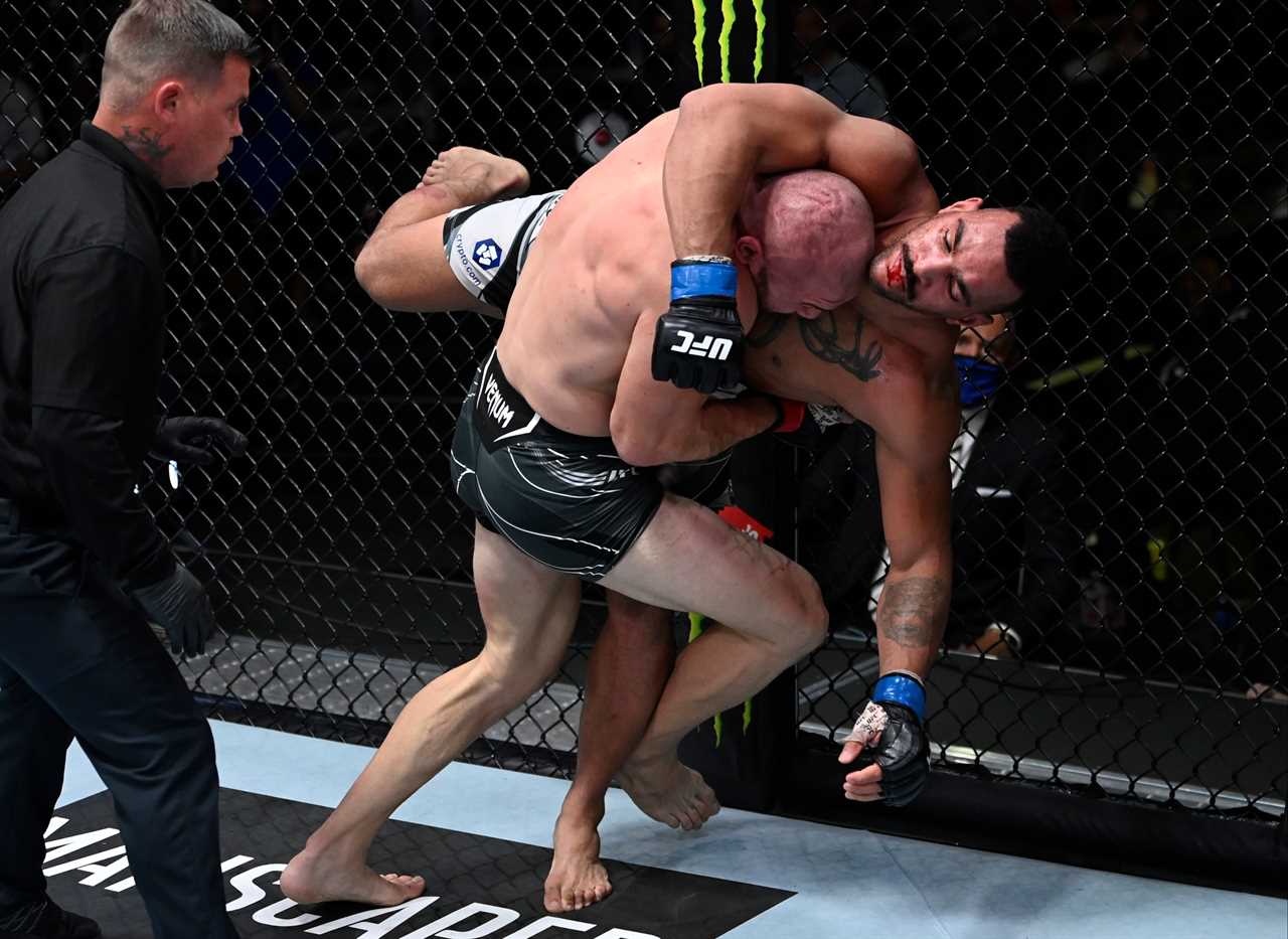 UFC star Devin Clark's teeth were broken and left in a bloody mess following his brutal fight against Ion Cutelaba