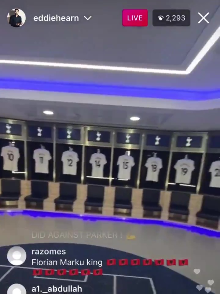 Hearn tours Tottenham Stadium before Anthony Joshua vs Oleksandr Uzyk, with AJ going home in the dressing room