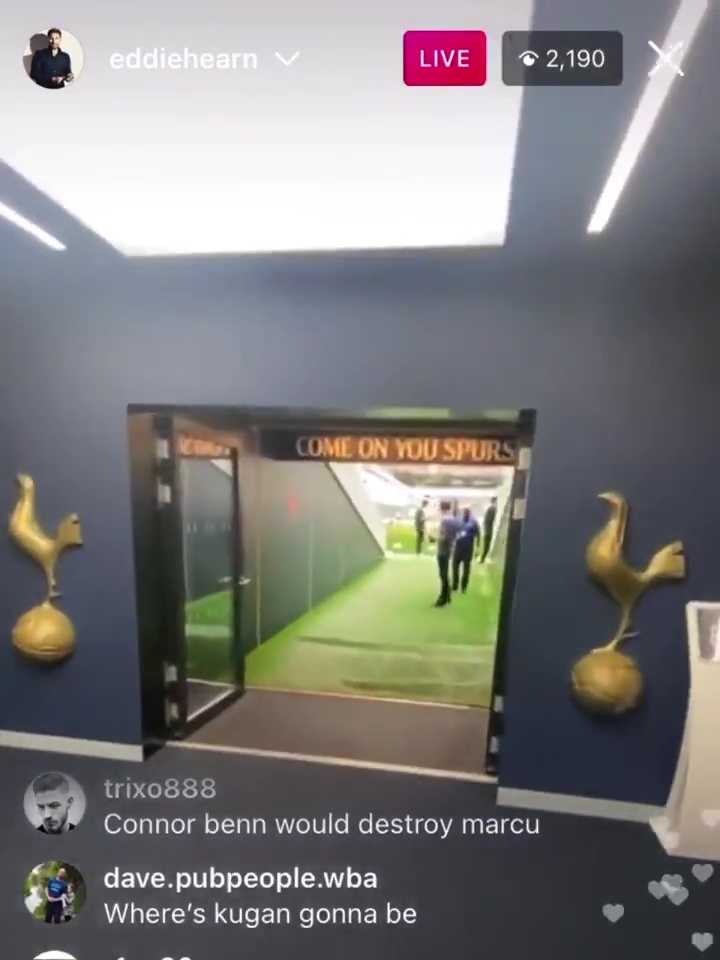 Hearn tours Tottenham Stadium before Anthony Joshua vs Oleksandr Uzyk, with AJ going home in the dressing room