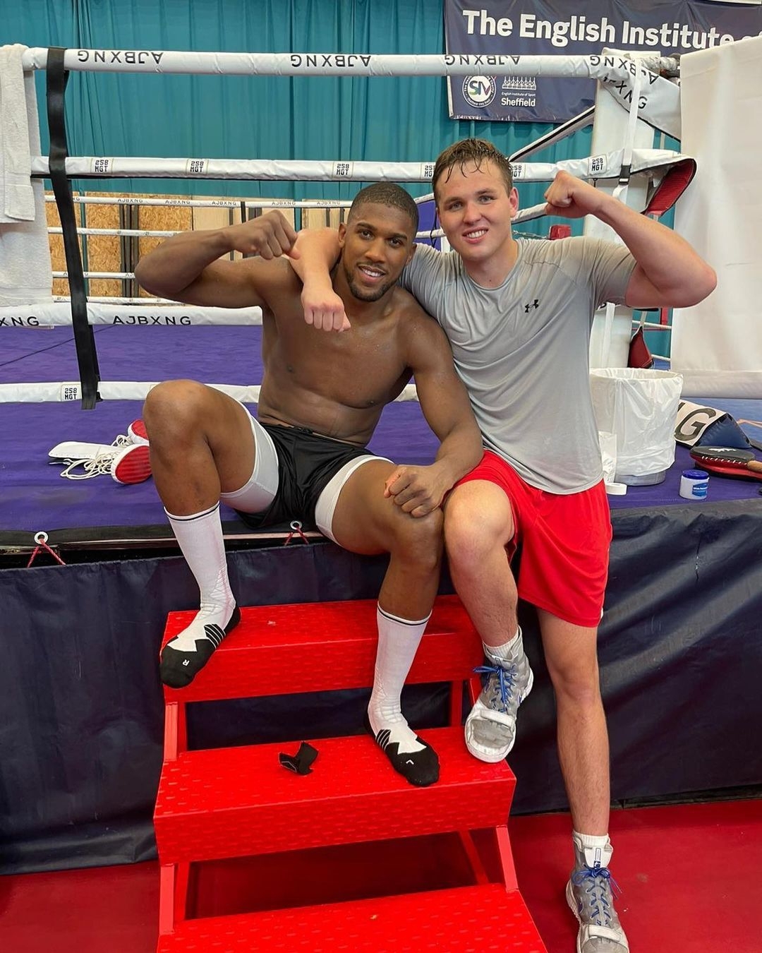 Anthony Joshua training camp with Brit sparring mostly AMATEURS in preparation for Oleksandr Uzyk's style