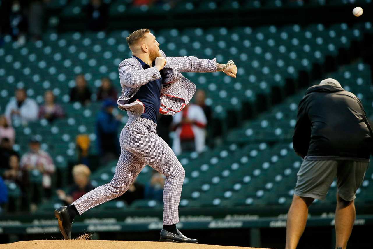 UFC ace Conor McGregor's 'WORST FIRST PITCH IN HISTORY' throws at Chicago Cubs game. This will leave commentators stunned