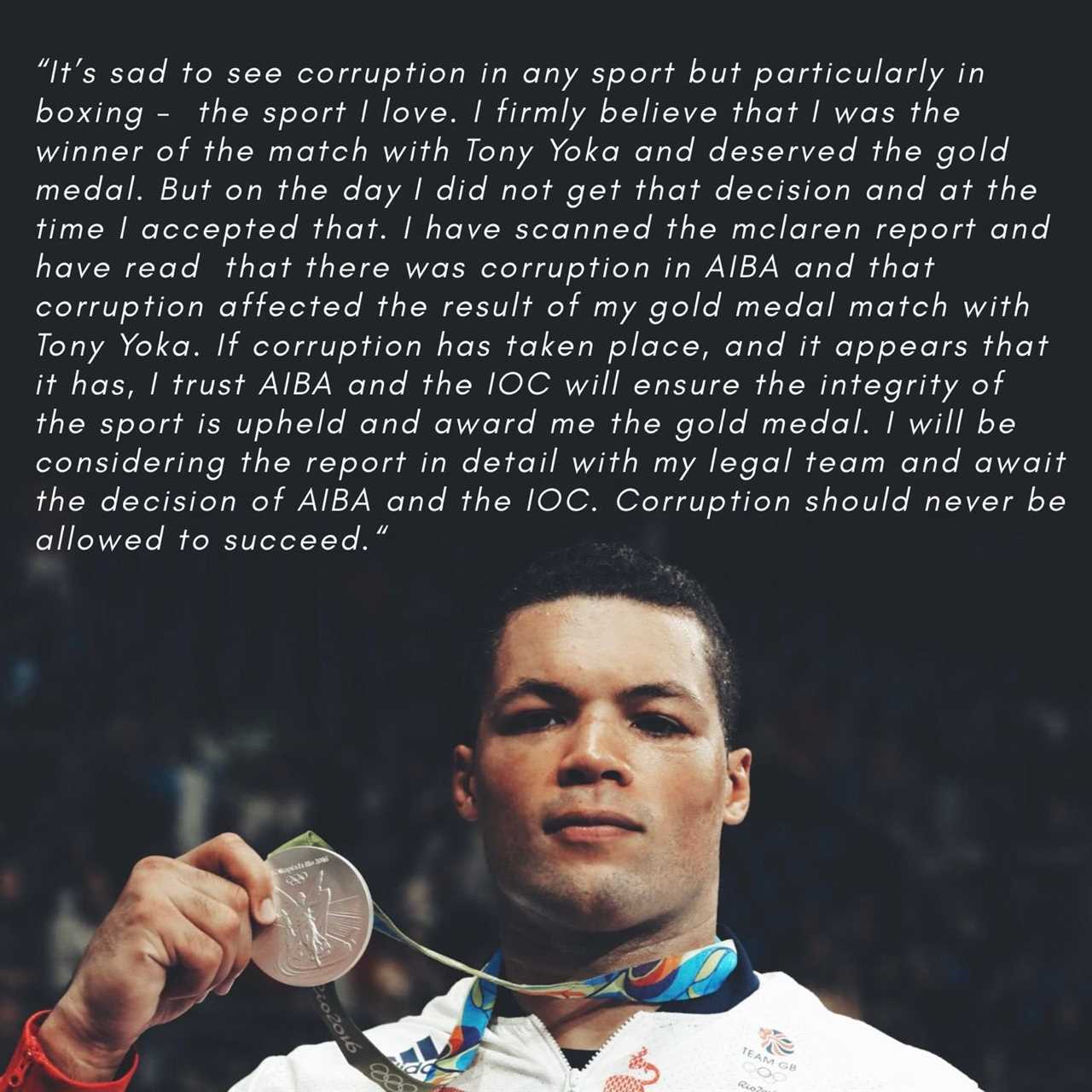 Joe Joyce breaks his silence following Rio 2016 corruption probe. Team GB star set for 'deserved' gold medal