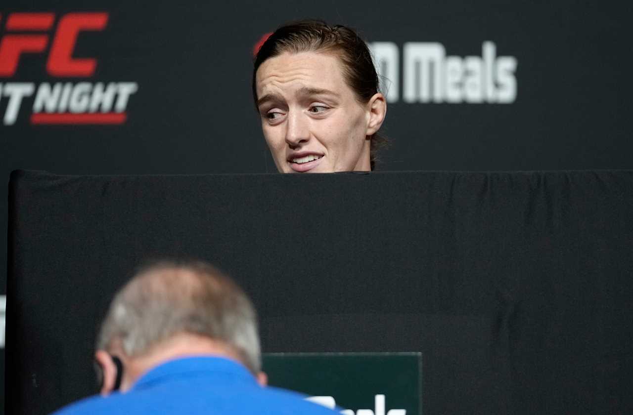 Aspen Ladd UFC fight off after frightening weigh-in leaves her shaking, unable to lift arms and before her privacy screen hides it