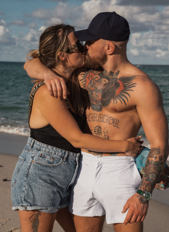 Conor McGregor and Dee Devlin enjoy a family day at the beach together.