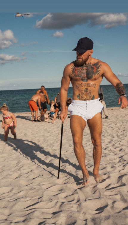 Conor McGregor and Dee Devlin enjoy a family day at the beach together.