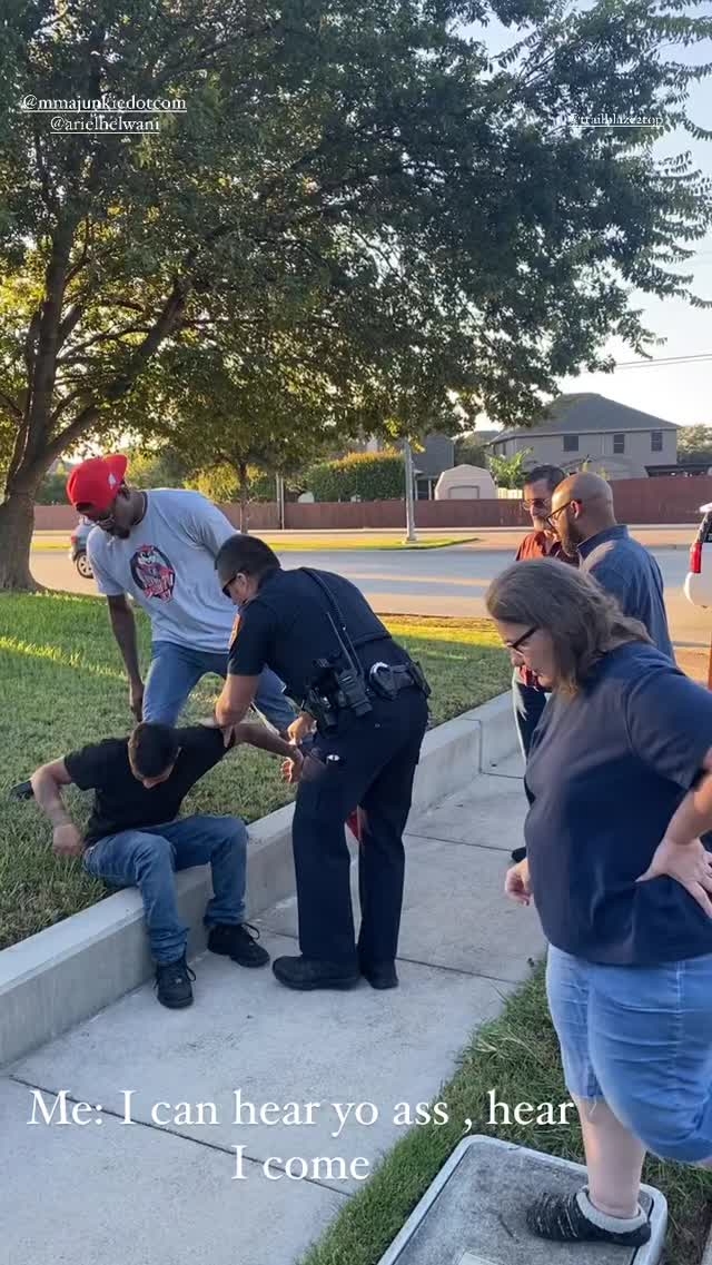 UFC fighter Kevin Holland stops a would-be car theft suspect after chasing him down and turns him over to the police