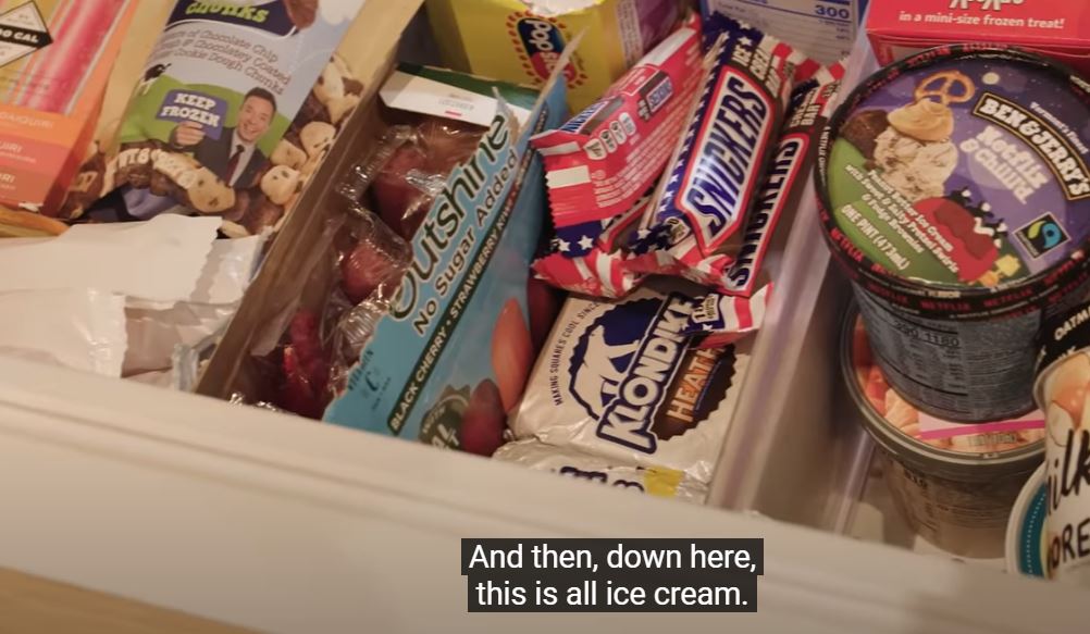 Dana White shows off her insane 1,100-calorie cheat meal of fried chicken, donut SANDWICHES, and shows off her ice cream stash