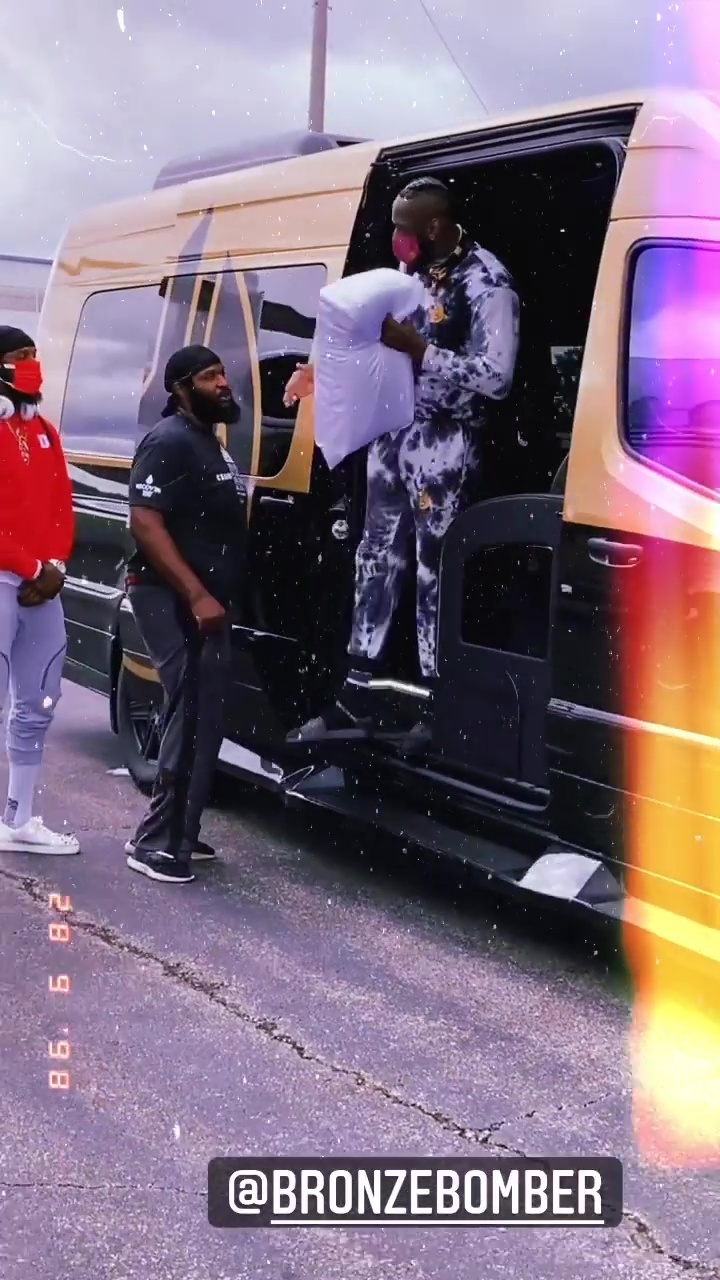 Deontay and Telli Wilder board private jet for Las Vegas to fight in the Tyson Fury trilogy.