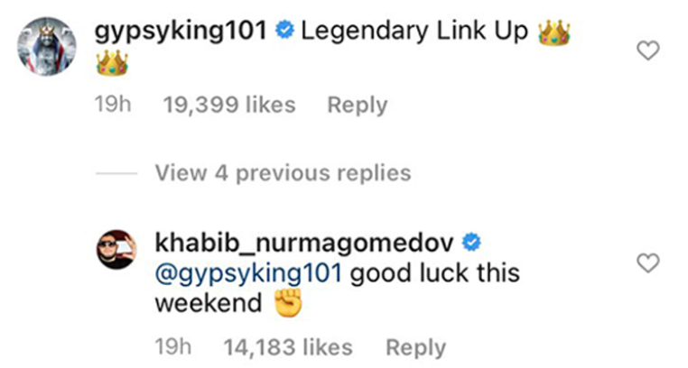 Khabib Nurmagomedov wishes Tyson Fury good luck ahead of the Deontay Wilder fight, as UFC legend meets Cristiano Rojo