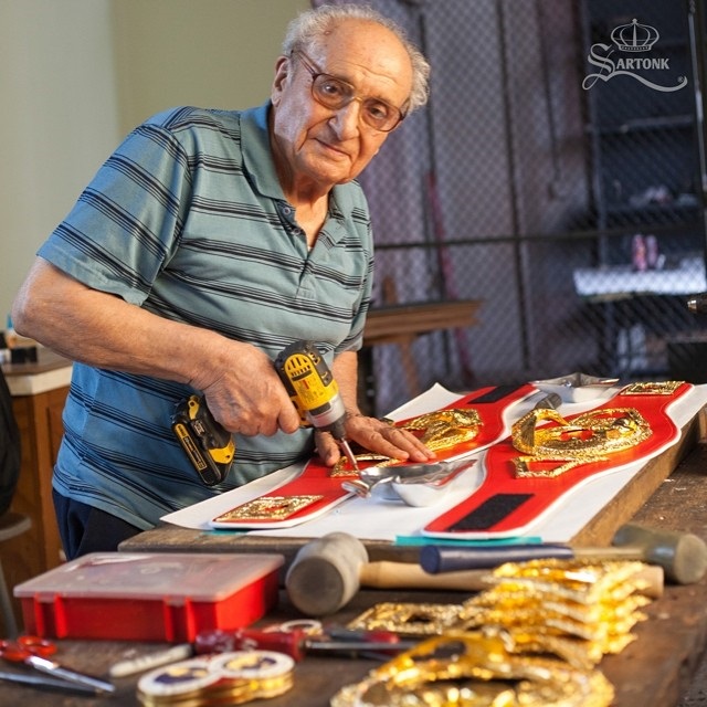 Sartonk is a family-owned company that makes amazing boxing belts in New Jersey for Tyson, Mayweather and Canelo.