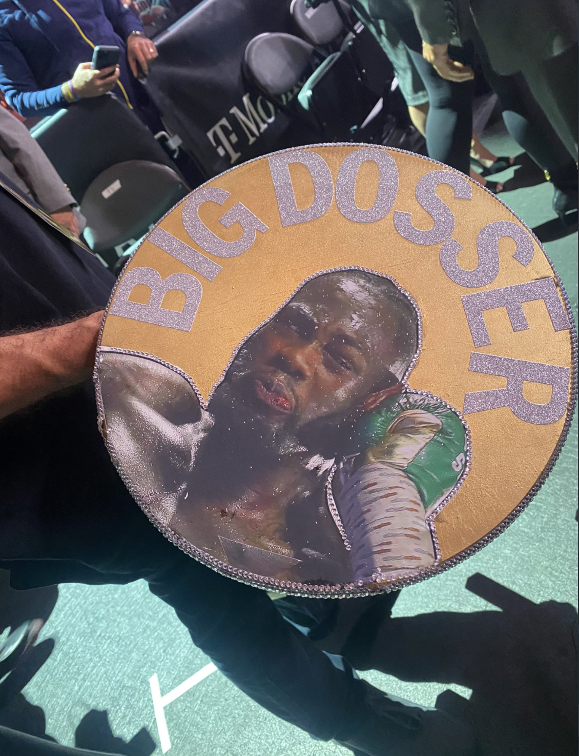 Tyson Fury's hilarious STOOL for Deontay wilder fight with Big Dosser. Photo of him punching his rival on it
