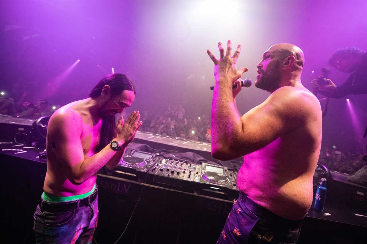 Tommy and Tyson Fury dance naked with Paris at wild Gypsy King party singing 'American Pie to the crowd