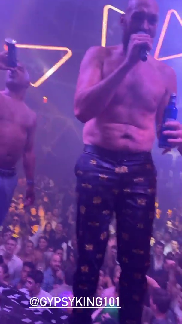 Tommy and Tyson Fury dance naked with Paris at wild Gypsy King party singing 'American Pie to the crowd