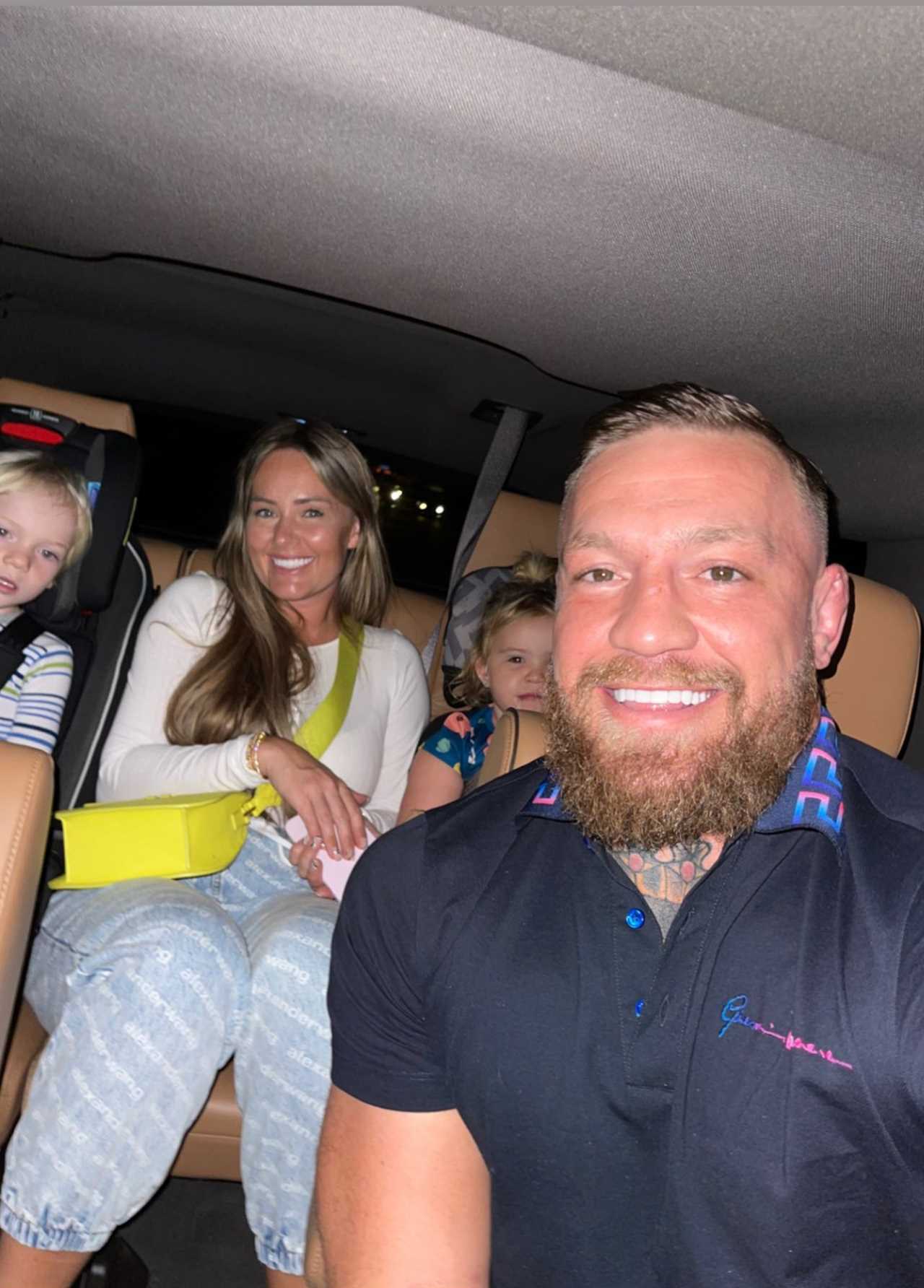 Conor McGregor takes Dee Devlin, his children and their families to Rome by private jet. UFC star leaves Miami for Europe.