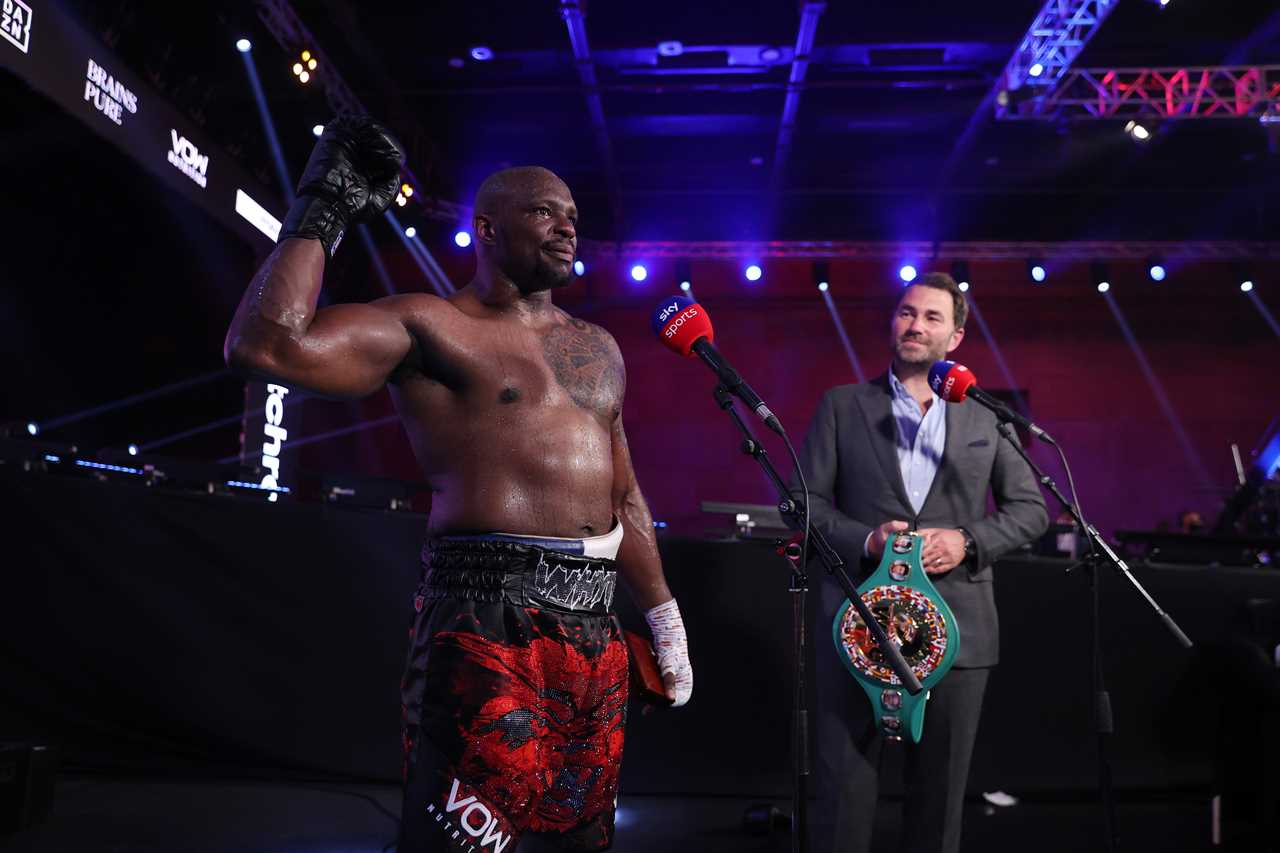 He'd do the same as Tyson Fury - Eddie Hearn claims that Dillian Whyte would speedroll through Deontay wilder because 'he's too large'