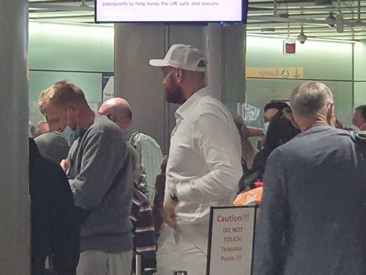 Paris and Tyson Fury look tired upon their return to the UK from partying, but passport control still has people's champs