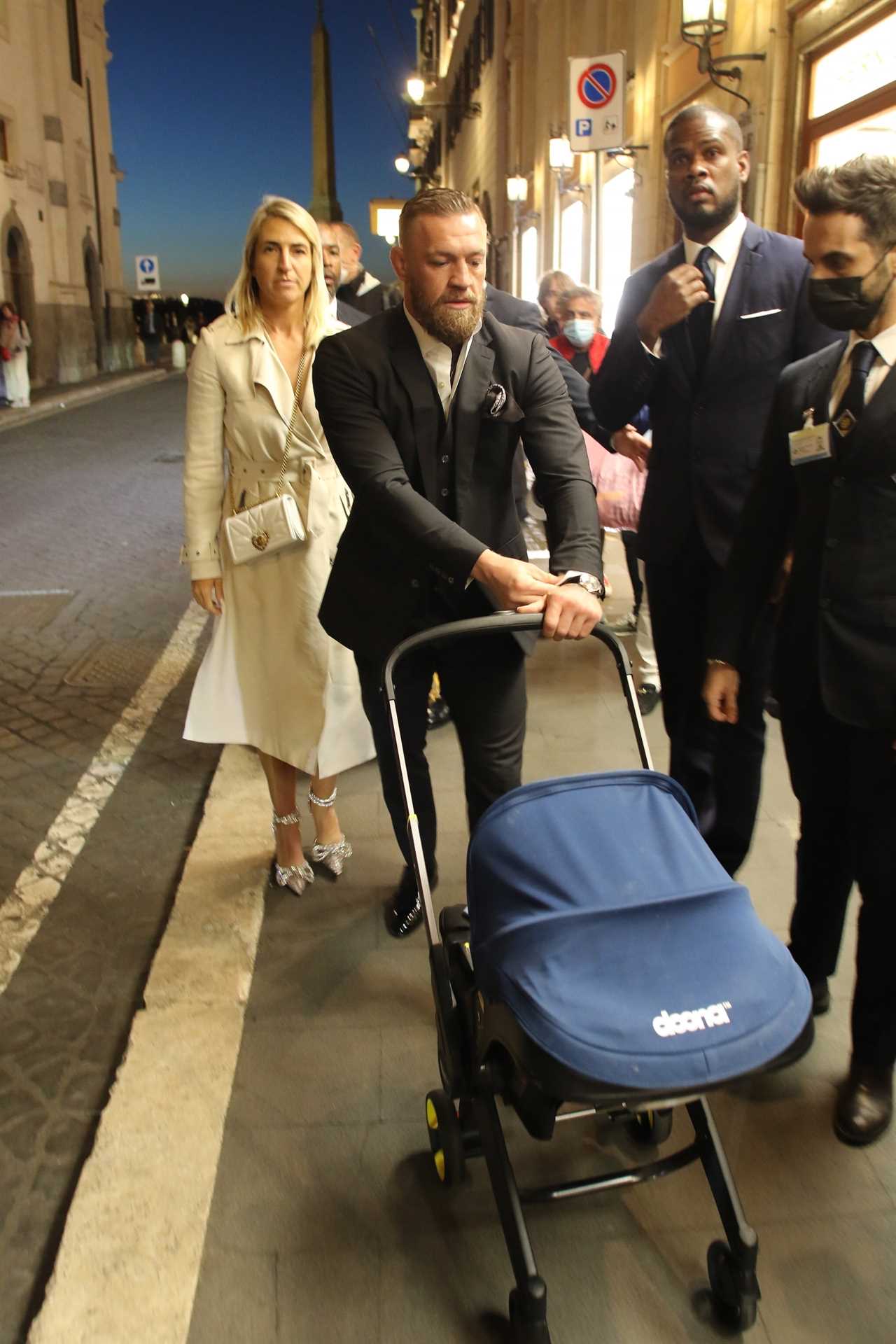 Conor McGregor and Dee Devlin attend Rian's christening at Vatican. UFC star celebrates the occasion with his family