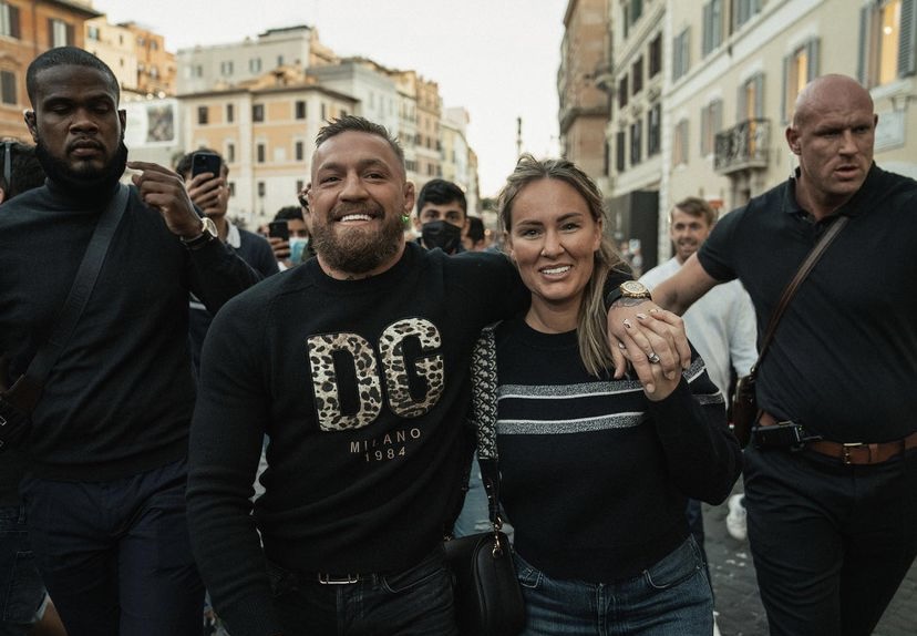 Conor McGregor, Dee Devlin were surrounded by fans while they went shopping in Rome to get ready for their son's Vatican Christening.