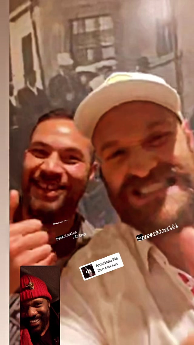 Tyson Fury meets Joseph Parker and Derek Chisora via FaceTime in advance of heavyweight rivals' December match