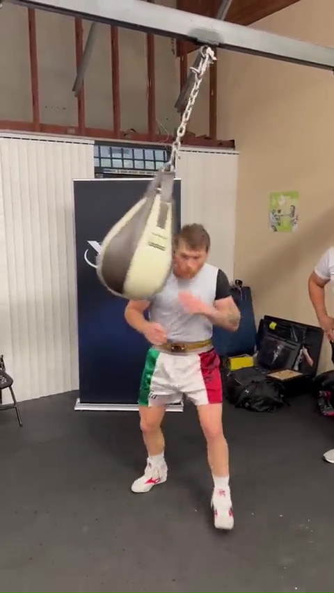 Canelo Alvarez shows off lightning reflexes and quick feet in the latest training video.