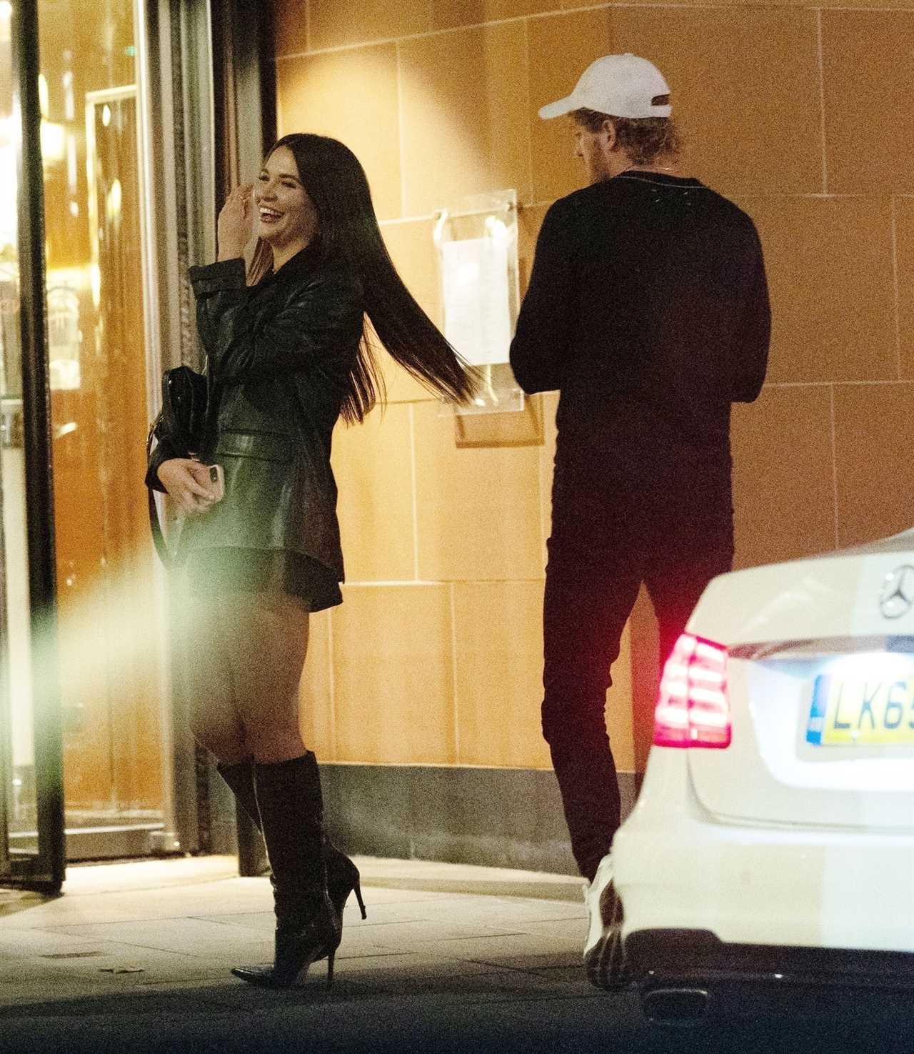 Logan Paul departs Mayfair's plush restaurant to meet mystery women before heading to Tape Nightclub, a celebrity hotspot.