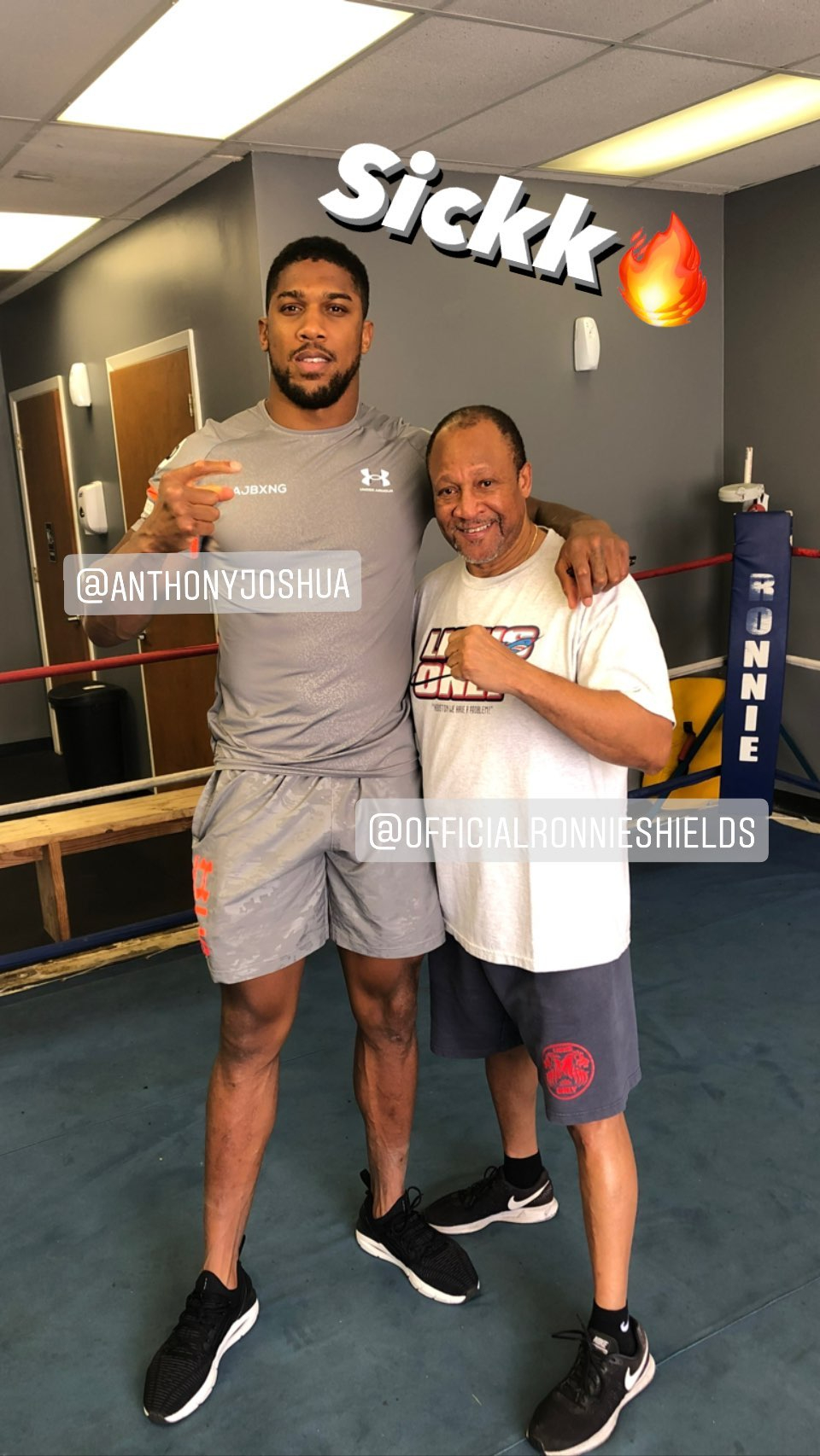 Anthony Joshua tells Mike Tyson's former coach Ronnie Shields that he should make him DOG for Oleksandr Uzyk.