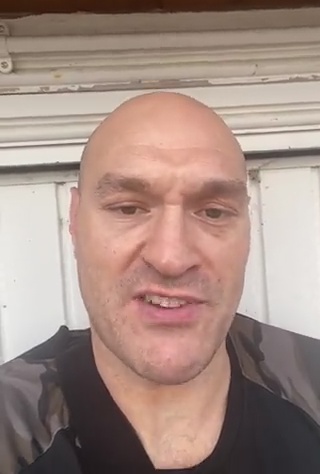 Tyson Fury sends Deontay Wilder a 'awesome message. His black eye is still visible from the fight.