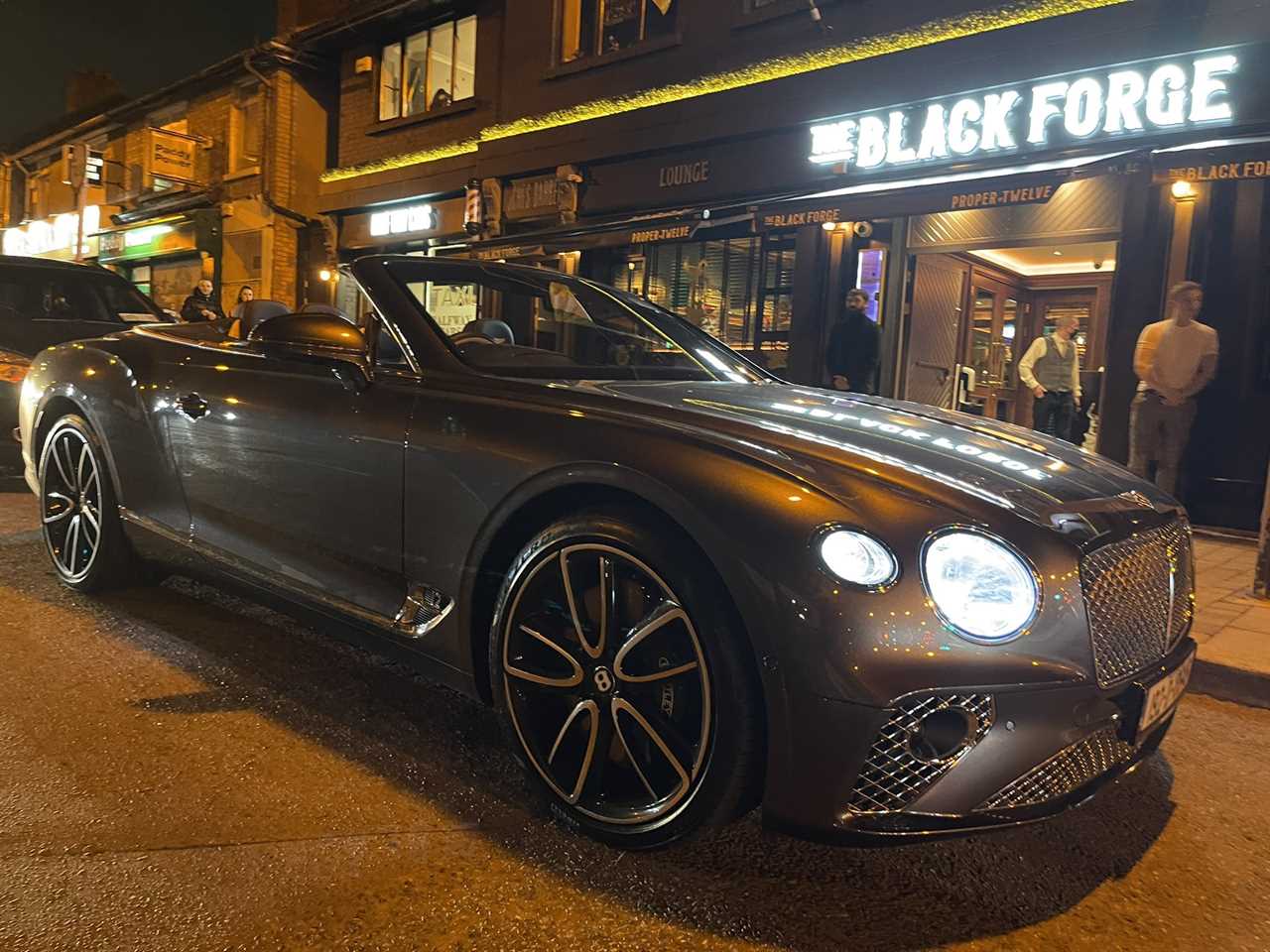 Conor McGregor displays PS170,000 Bentley when he arrives at his Dublin bar.