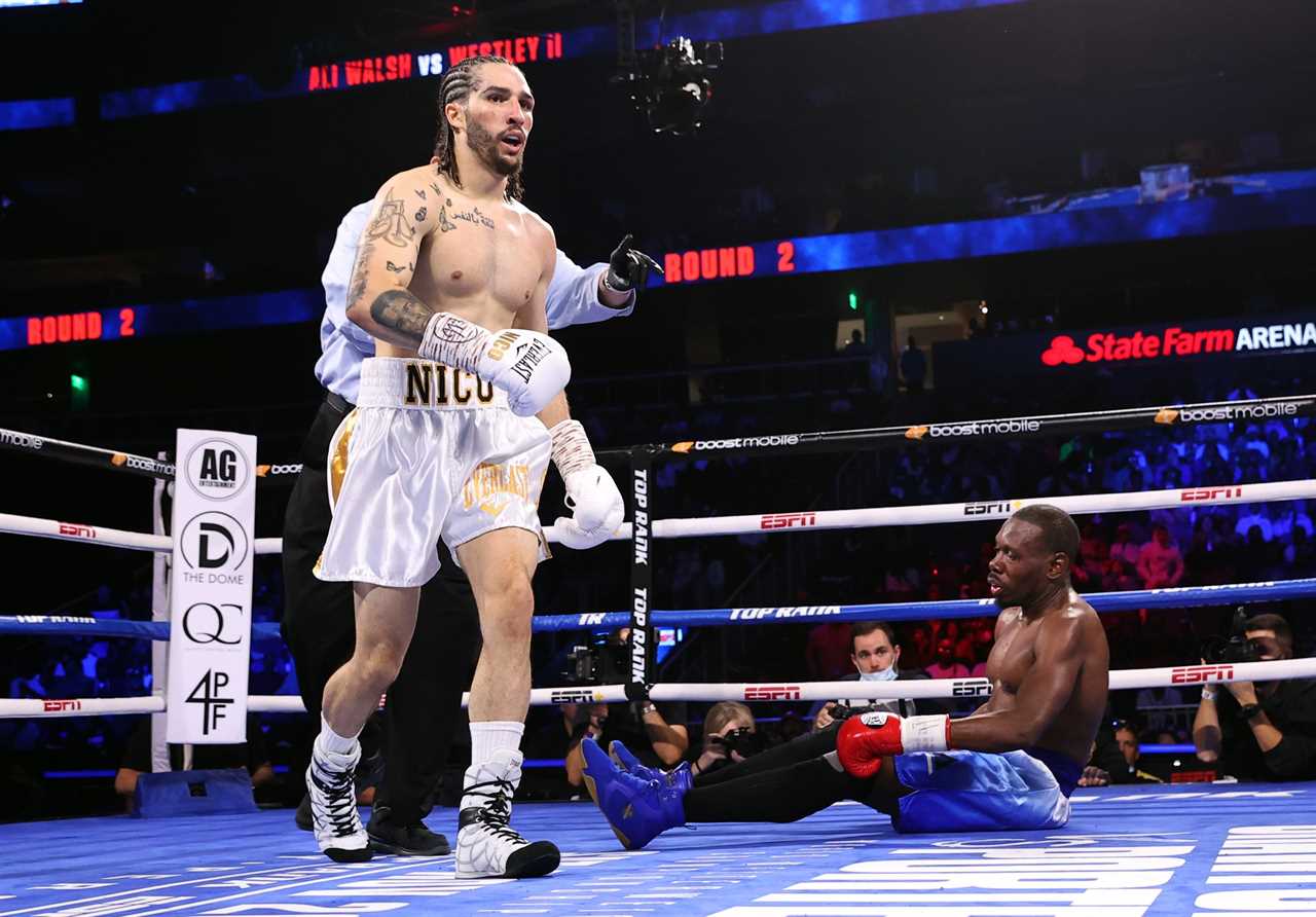 Muhammad Ali's grandson Nico wins thrilling third round KO before dedicating fight for boxing legend